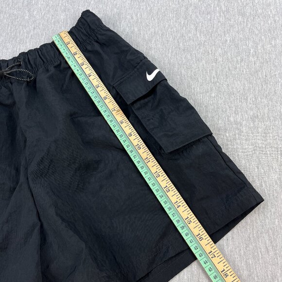 Nike Sportswear Woven High-Rise Shorts Womens M Black Nylon Drawcord Pockets - Picture 10 of 12